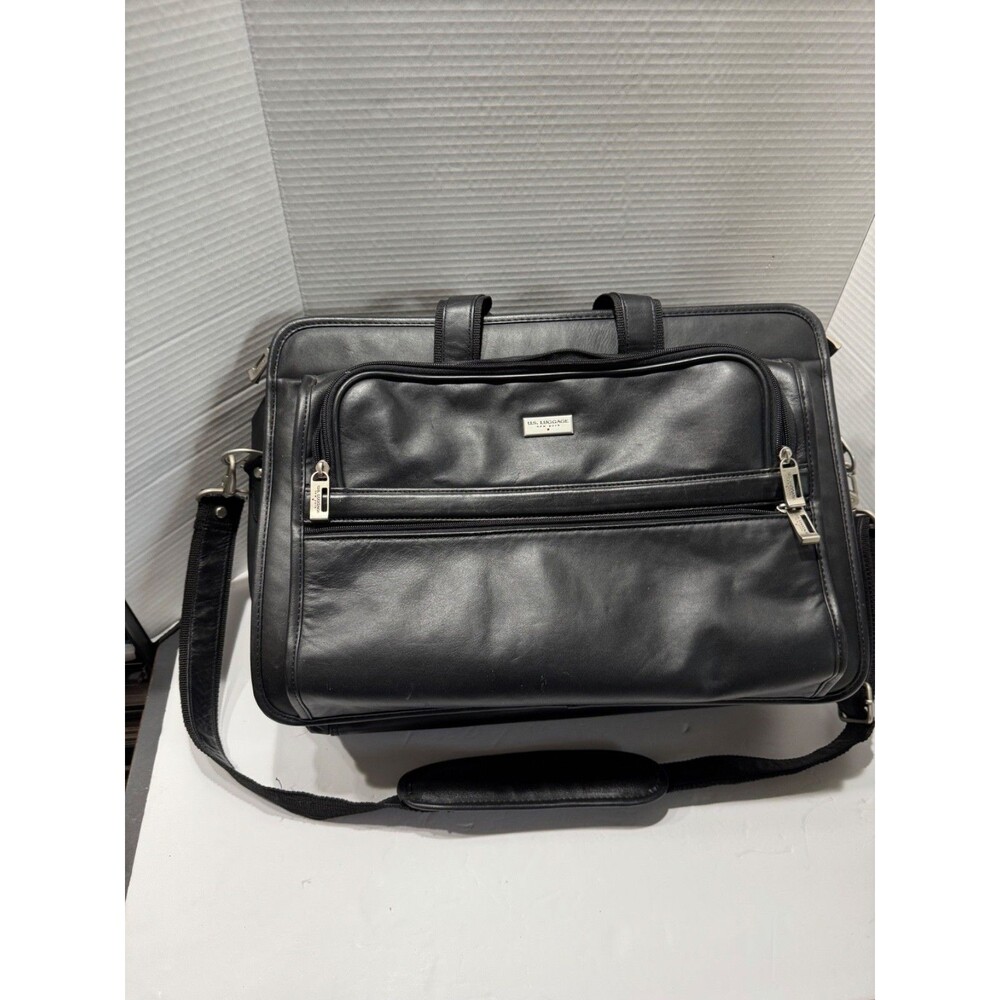 US Luggage Leather Brief Case  8 Zippers 10 Pockets Computer  bag extra